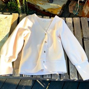 Madewell off white cardigan with cute flower shaped buttons.